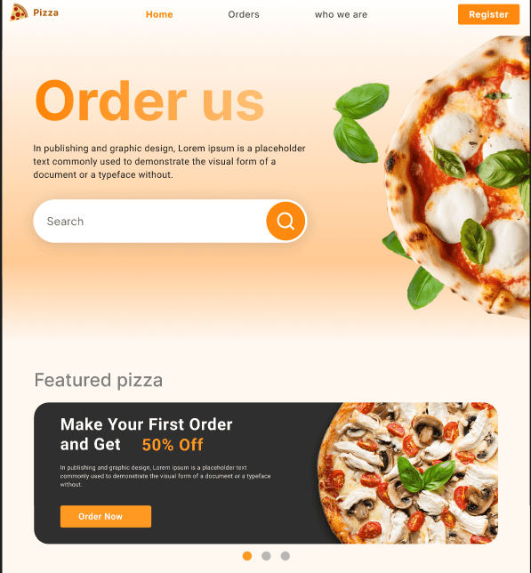 pizza ordering webapp project